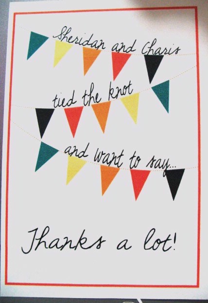 I finished our thank yous.. and they are now mailed! what a relief! :  wedding thank you 358655