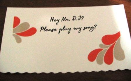 DJ Request cards completed! :  wedding diy dj request cards Dj 005