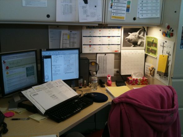 Do you decorate your office? :  wedding office work job cubicle decoration Cube 02
