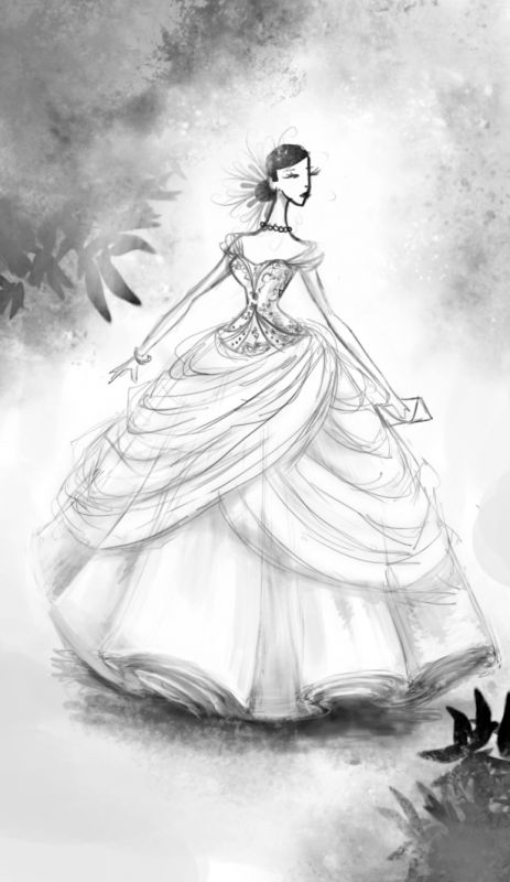 Belle2be's dress I kind of want a fashiony sketch of my wedding gown