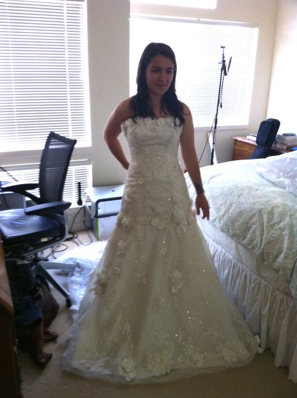 Short brides, post your dress pics! :  wedding short dress petite Finaldress03