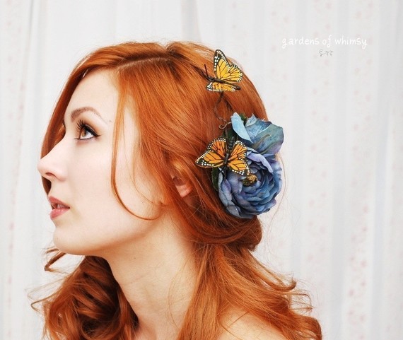 Which hairpiece will bring the whole look together? Pic Heavy! :  wedding hair comb flowers rhianna royale Il 570xN.195700206
