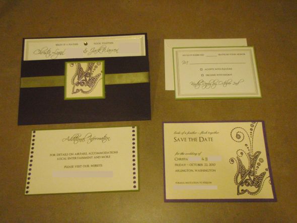 My DIY Invitation Suite is COMPLETE! Photo Heavy Post :) :  wedding BlurredSuite 1