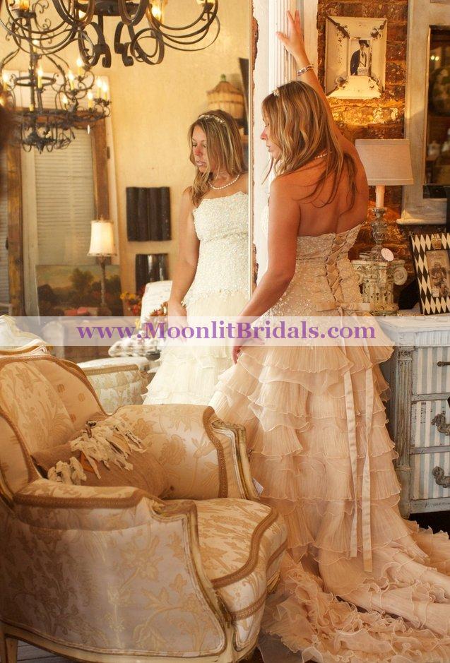 New Custom Made Designer Bridal Gown - With Or W/out Detachable Train : wedding new designer bridal gown with detachable train strapless a line purple dress reception First Pic Stp.jpg