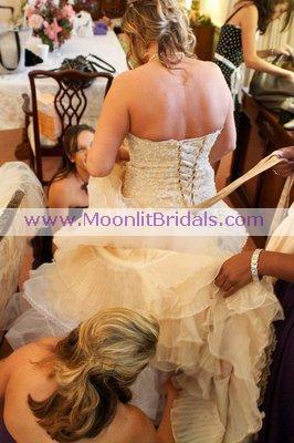 New Custom Made Designer Bridal Gown - With Or W/out Detachable Train : wedding new designer bridal gown with detachable train strapless a line purple dress reception Ss 2