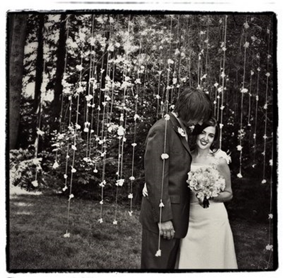 used Manzanita trees as our wedding arch and branches down our aisle