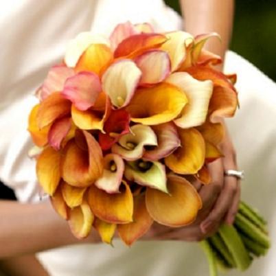 First florist meeting on Monday wedding bouquet purple orange Orange And 