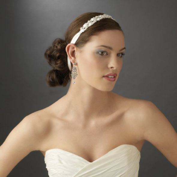 New Vintage Inspired Satin Ribbon Bridal Headbands ask for Discount