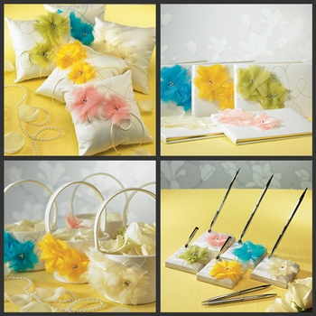 I carry these yellow wedding accessories on my website