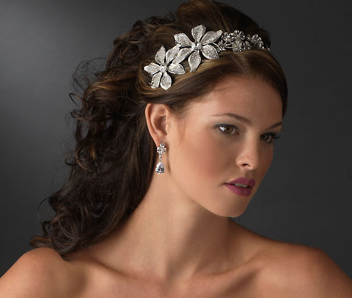 Wanted Side Accented Bridal Headband wedding headband facinator silver 