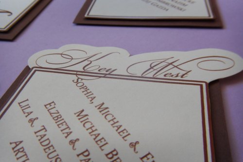 Miss International's Seating Chart :  wedding seating chart brown purple ivory diy reception Table Key West