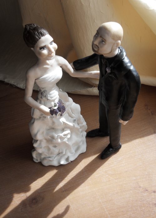 My wedding cake topper: Finally finished after 1 year! :  wedding cake topper clay super sculpey diy Cake Top Sun