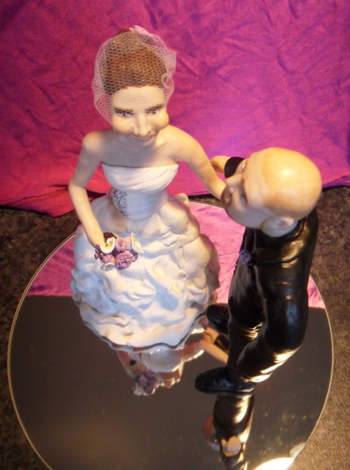 My wedding cake topper: Finally finished after 1 year! :  wedding cake topper clay super sculpey diy Cake Top Ups