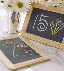 Chalkboard table numbers..would these work? :  wedding chalkboard table number Chalkboard Table Numbers