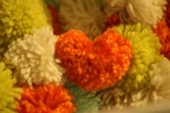Heart Pom Pom Garland :  wedding teal diy IMG 3322