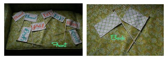 DIY Yay! flags! :  wedding yay flags ceremony send off 1 inspiration diy Flag Weddingbee Pic