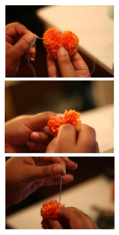 Heart Pom Pom Garland :  wedding teal diy Pom Pom 13