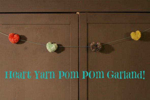 Heart Pom Pom Garland :  wedding teal diy Pom Pom 14