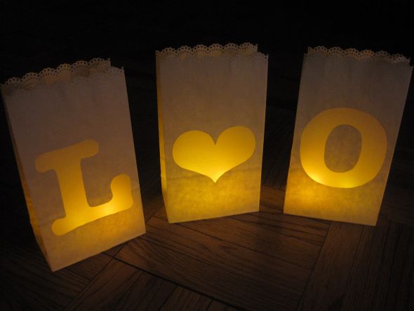 personal paper bag luminaries :  wedding paper bag luminaries ceremony reception IMG 3028