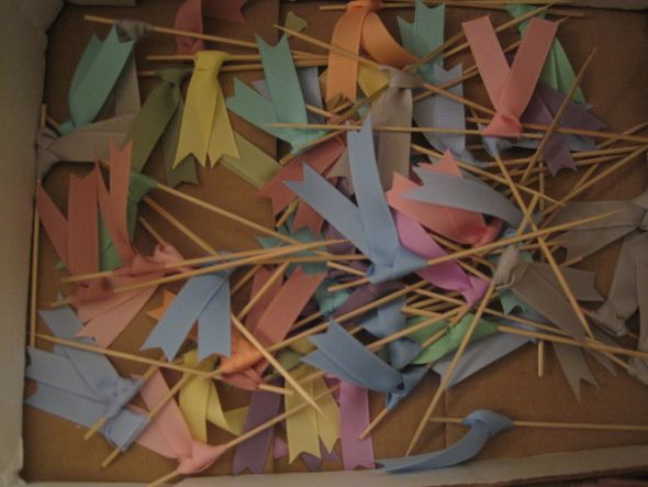 Happy Ribbon Drink Flags :  wedding drink flag drink stirrer diy reception IMG 3105