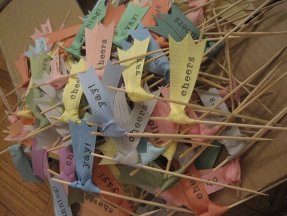 Happy Ribbon Drink Flags :  wedding drink flag drink stirrer diy reception IMG 3106