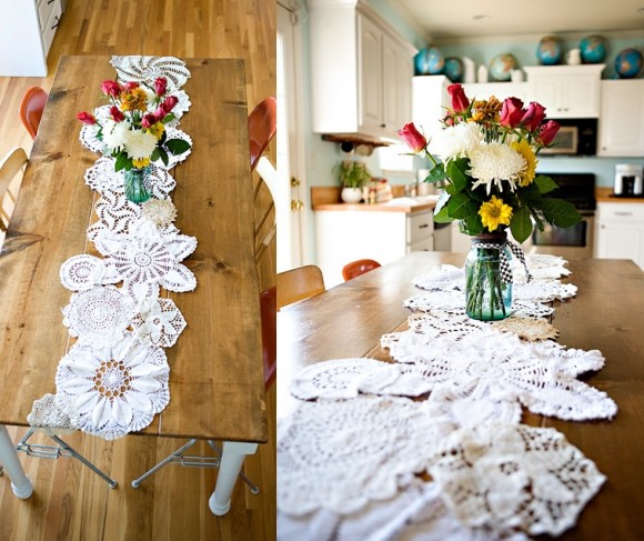 Real pics of mismatched vintage tablecloths linens table runners and or 