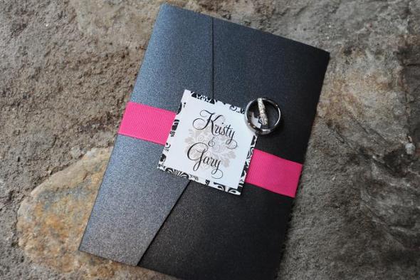  and pink invitations wedding invitations damask diy black pink white 