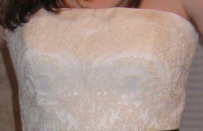Opinions on my dress (neckline), please! :  wedding dress alter neckline straight sweetheart Dress 1a