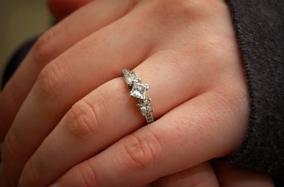 Anyone else have a princess cut? Show Me!!! :  wedding rings My Ring2