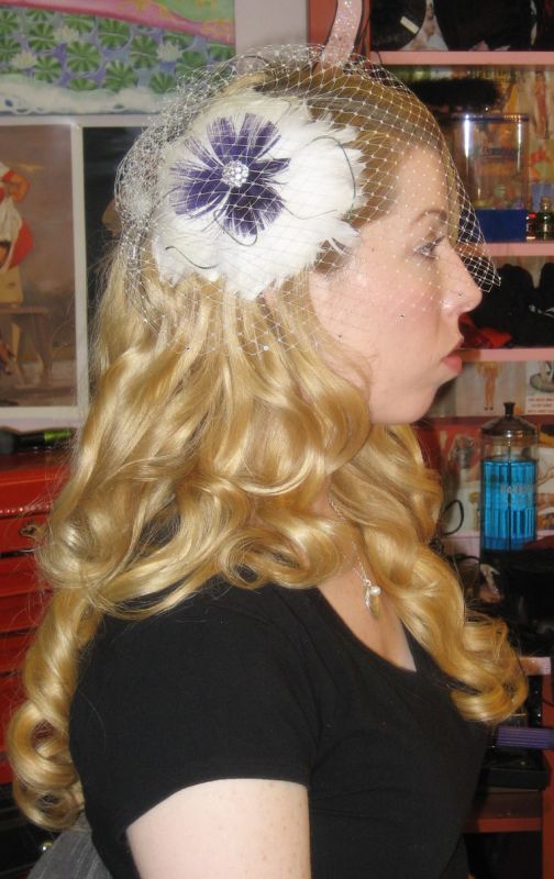 Hair trial + birdcage veil= success! :  wedding beauty accessory Bridal Hair Trial 2
