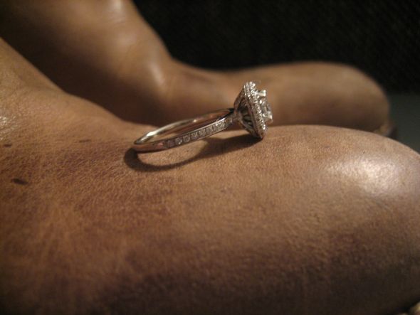 Show me your halos...from the side!! :  wedding halo setting side profile Ring 055