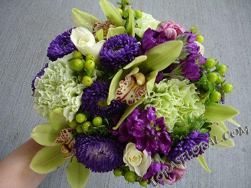 green and purple wedding colors