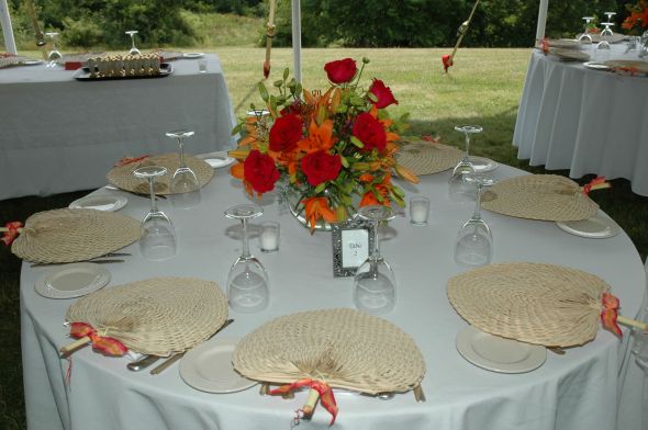 Hand Fans wedding hand fans reception decor Wedding Tables With Fans