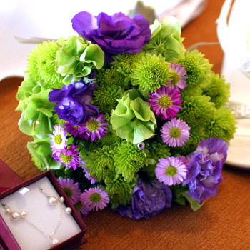 Lovebug's inspiration bouquet wedding Purple Green Bouquet Bridal 