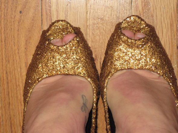 Brown Glitter Heels