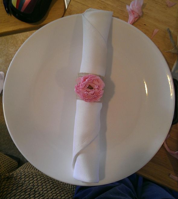 Here's what the finished product of my napkin rings look like