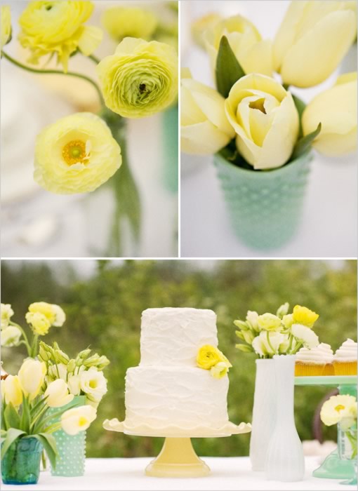 wedding inspiration cake design Pink And Green Wedding Flowers 2