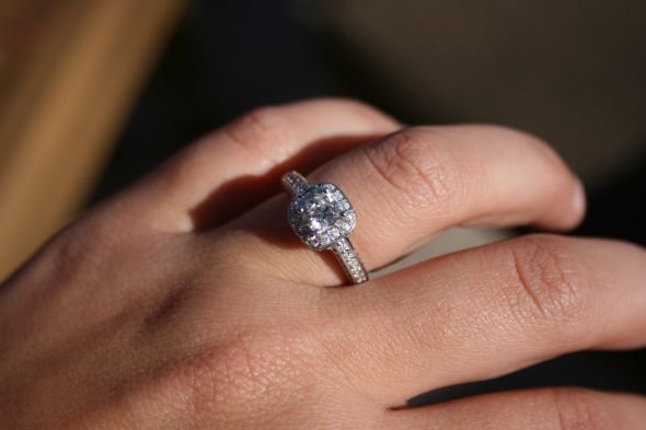 What style is your engagement ring? :  wedding rings engagement ring styles solitaire halo three stone 1 215 ct round center diamond 6 prong platinum setting eternity band Ring1