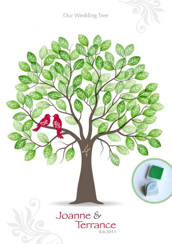 Thumbprint Tree Guest Book :  wedding thumbprint tree guest book autumn tree Tree Guest Book
