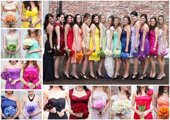 wedding color palette rainbow bridesmaids Rainbow Bridesmaids 10 months ago