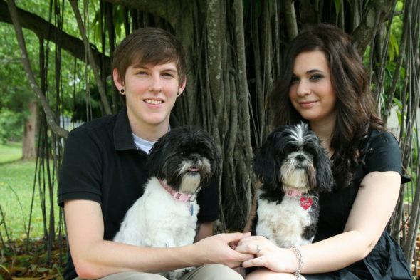 Pets in Engagement photos? :  wedding engagement photos dog puppy Puppiees