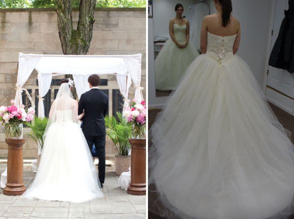 Obvious Tip: Unbustle your gown for your ceremony :  wedding Bustlecomparison