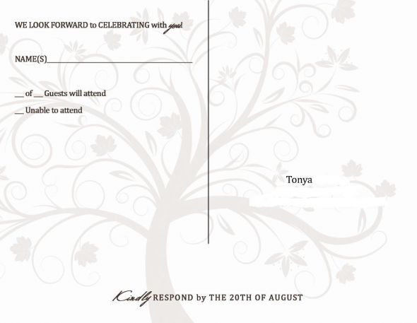 My Etsy Invites (pics) :  wedding invitations etsy Back RSVP