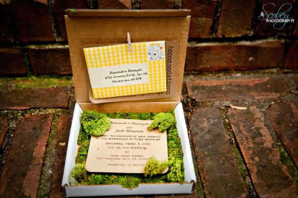 Mossy Invitation :  wedding moss rustic country invitation Winston 024
