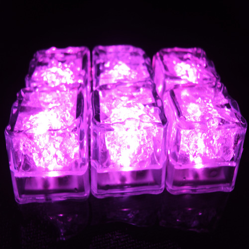 Lighted Ice Cubes Pink Purple wedding ice cubes lights pink purple