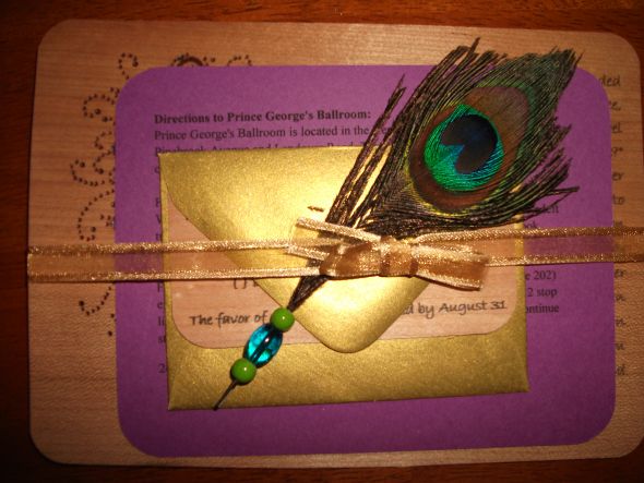 Mrs. Irish P's wood veneer invitations :  wedding Orginal