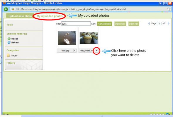 How to delete a photo :  wedding wb tips delete photo 2 Test Post