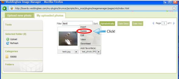 How to delete a photo :  wedding wb tips delete photo 3 Delet Test Post