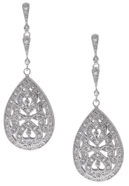Show me your earrings! : wedding Pear Dangle Earrings