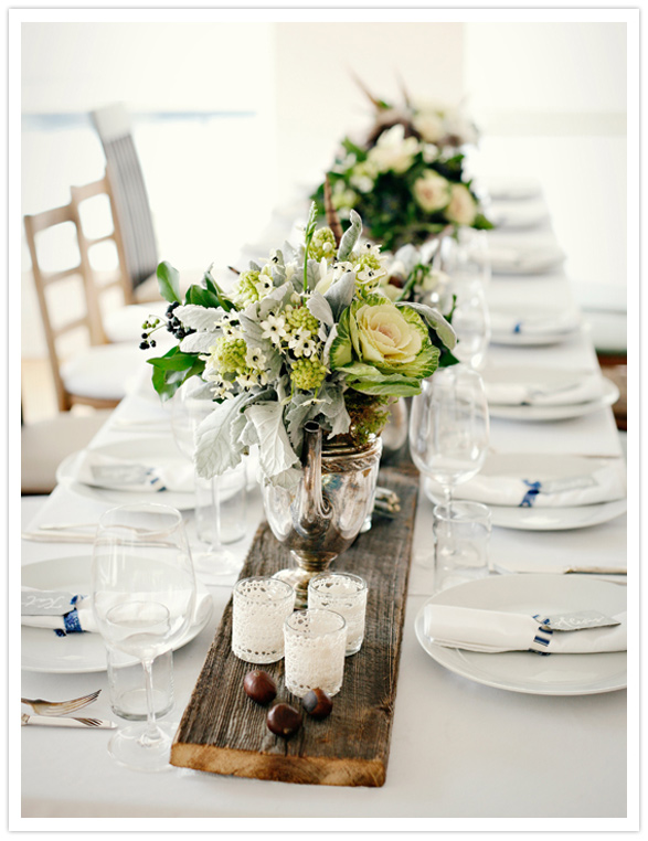 Rectangle table centerpieces set up wedding Table Top Inspiration